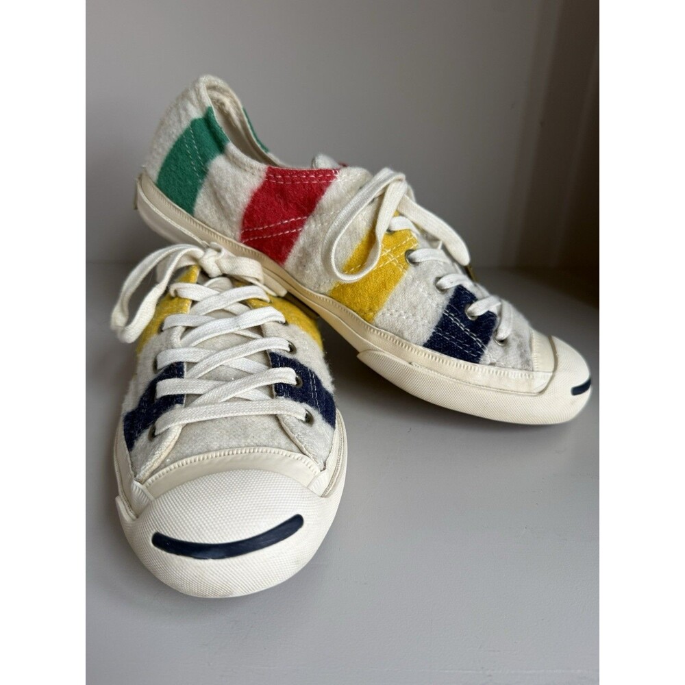 Converse Jack Purcell Hudson's Bay Women Size 8 Colorful Stripe Shoes - Picture 6 of 6